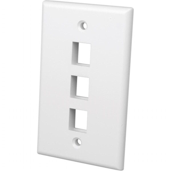 Vanco Placa de Pared Keystone de 3 Puertos en Blanco - 820103