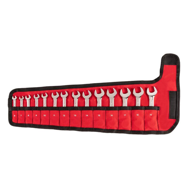 Juego de Llaves Combinadas TEKTON de 6 a 19 mm Stubby con Estuche (14 Piezas) - WCB94402