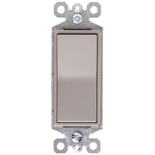 Interruptor de palanca sencillo con conexión a tierra Yhior TM870NICC10, 15A, níquel - YH799153