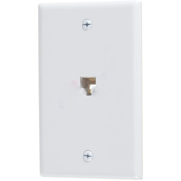 Placa y toma de teléfono rectangular blanca de American Imaginations - AI-37715