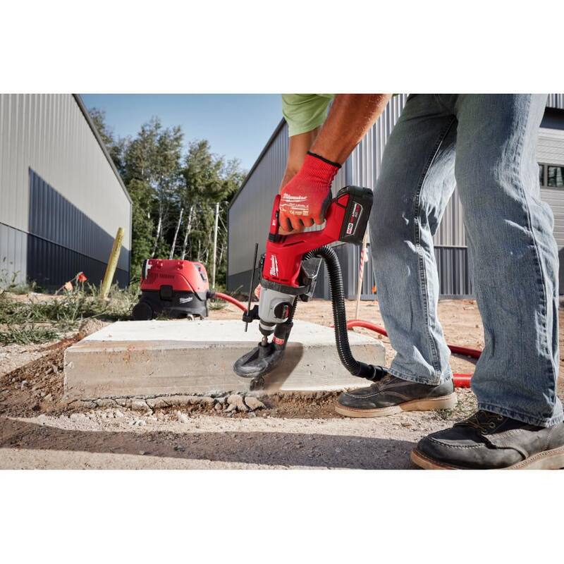 Rotomartillo SDS-Plus Milwaukee M18 de 18V de ion de litio sin escobillas con empuñadura en D (herramienta solamente) con juego de puntas de carburo (8 piezas) - 2613-20-48-20-7673