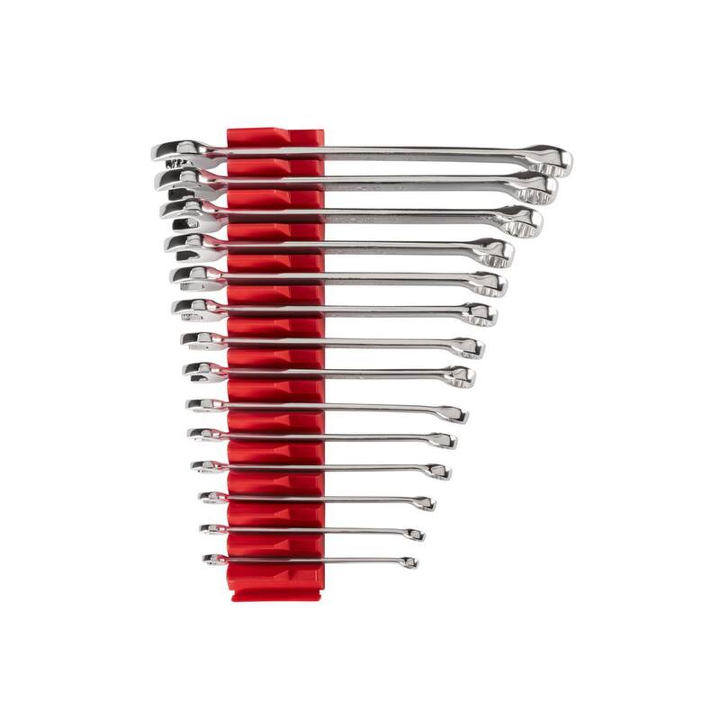 Set de llaves combinadas TEKTON de 6 mm a 19 mm con organizador modular de ranuras (14 piezas) - WCB95201