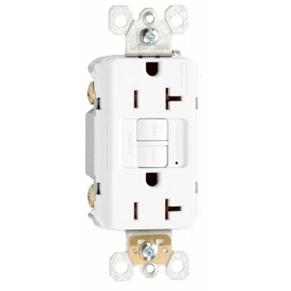 Salida GFCI autoprueba de alta resistencia 2097WCC10 20A 125V 2 polos, 3 cables de tierra, blanco - NE569204
