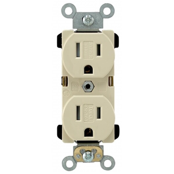 Tomacorriente duplex de cuerpo estrecho Ivory Gorgeousglow 15 Amp - GO730887