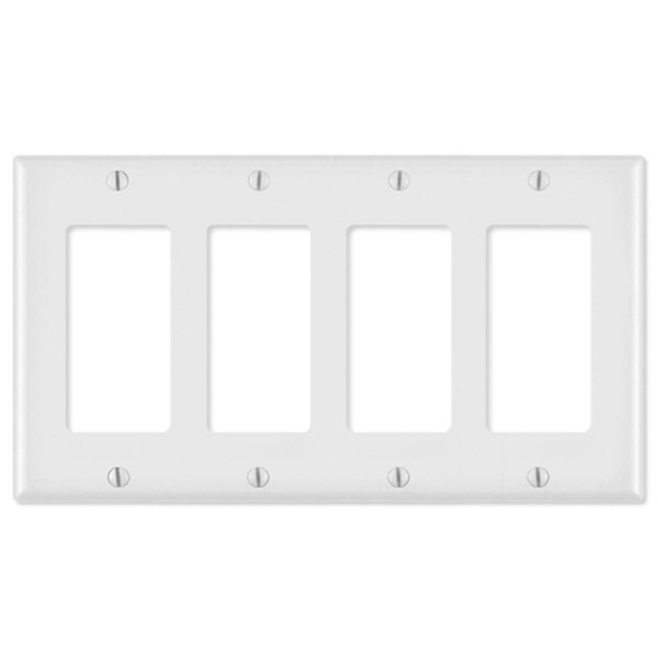 Placa para interruptores Decora LV80412x-LV80412W, 4 Gang, Blanca - EZ2417726