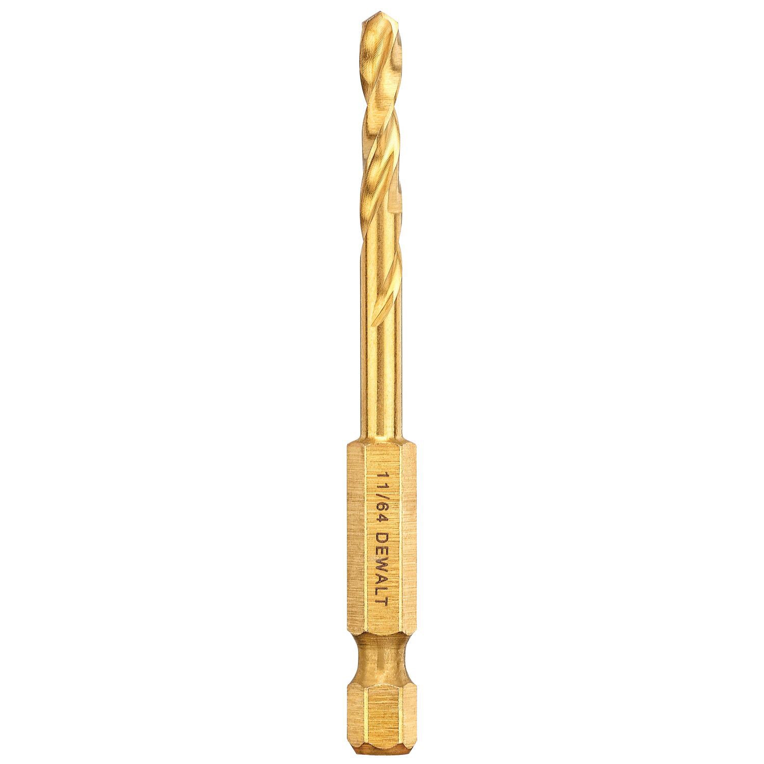 Broca helicoidal de longitud estándar recubierta de nitruro de titanio DEWALT DEWALT 11/64 pulgadas x 2-15/16 pulgadas - DD5111