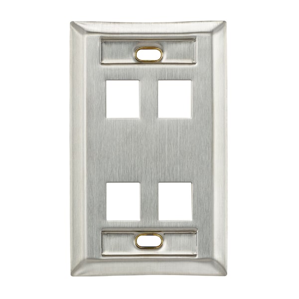 Leviton Número de Gangs: 1 Acero Inoxidable 302, Acabado de Acero Inoxidable Cepillado, Acero Inoxidable - 43080-1L4