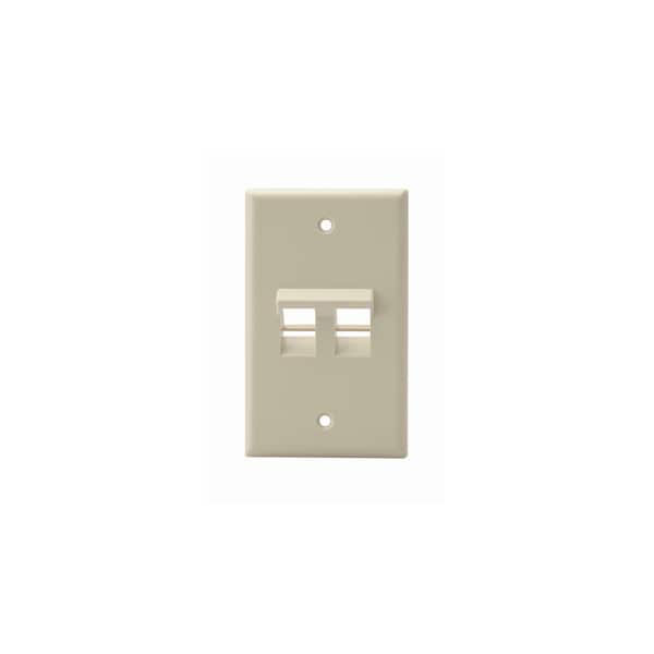 Placa de pared angular de 2 puertos sin carga, para uso de 1-Gang con módulos de inserción rápida - 41081-2IP