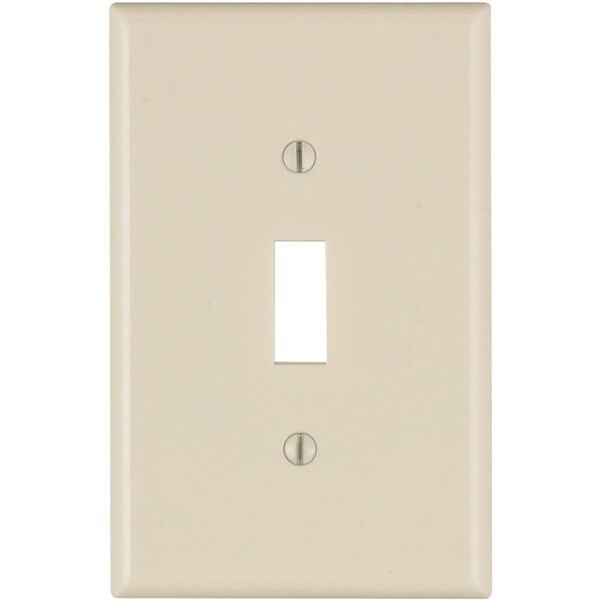 Placa de interruptor de palanca de plástico liso de Leviton de 1-Gang, color almendra clara - 025-80501-00T