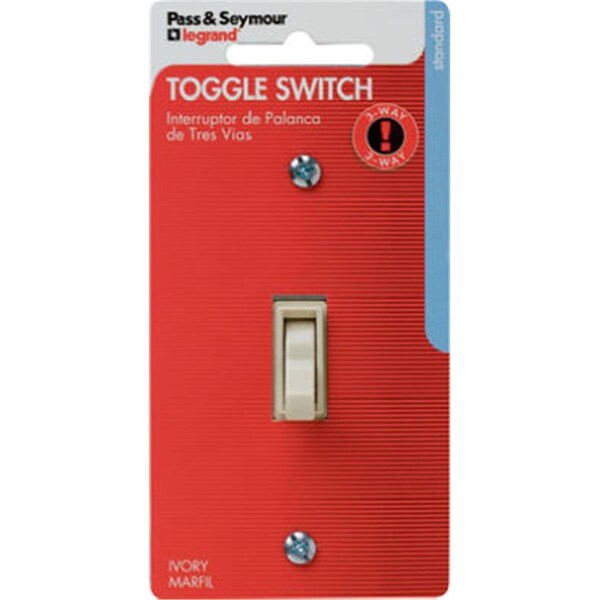 Pass & Seymour 663IGCCC5 15A 120V Standard 3-Way Toggle Grounding Switch  Ivory, 5PK - 574014