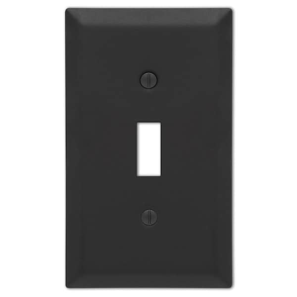 Placa de pared de palanca de acero estampado Livewire Century Matte Black de 1 gang