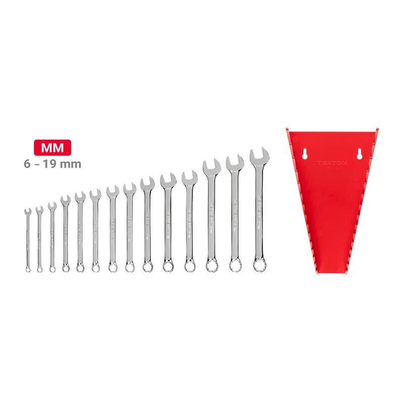Set de llaves combinadas TEKTON de 6 a 19 mm con portallaves (14 piezas) - WCB91203