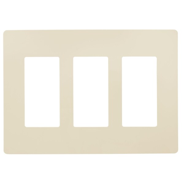 Placas de pared sin tornillos para interruptores de 3 gang, 4.68in de alto x 2.93in de largo, para GFCI, USB, reguladores, color marfil - SWP3-IV-01