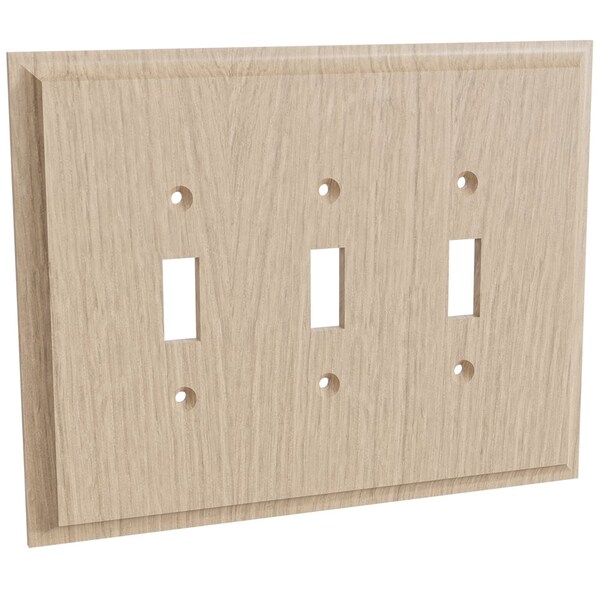 Placa triple para interruptor de luz - Roble blanco - 01453001WK1