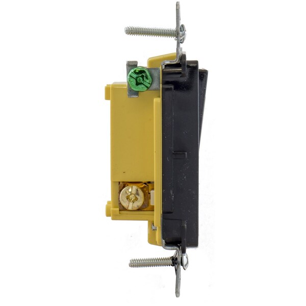 Hubbell Wiring Device-Kellems TradeSelect, Interruptores y Controles de Iluminación, Interruptor Decorativo, Grado Residencial, Interruptor Basculante, Propósito General CA, De Tres Vías, 15A 120/277V CA, Conexión por Empuje y Lateral, Negro - RSD315BK