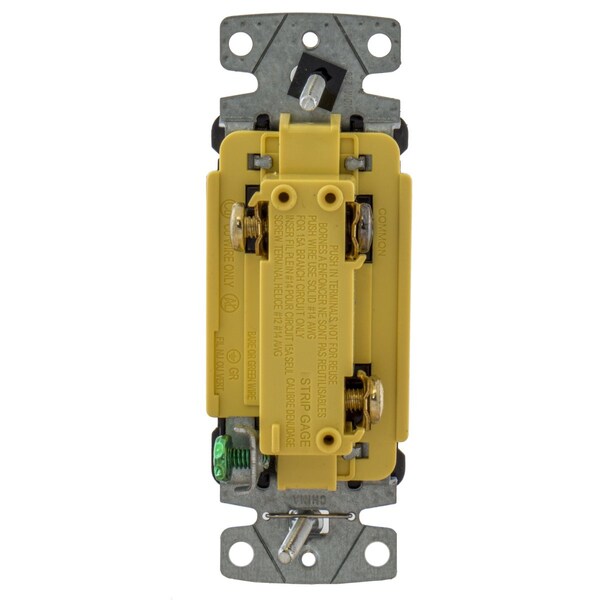 Hubbell Wiring Device-Kellems TradeSelect, Interruptores y Controles de Iluminación, Interruptor Decorativo, Grado Residencial, Interruptor Basculante, Propósito General CA, De Tres Vías, 15A 120/277V CA, Conexión por Empuje y Lateral, Negro - RSD315BK
