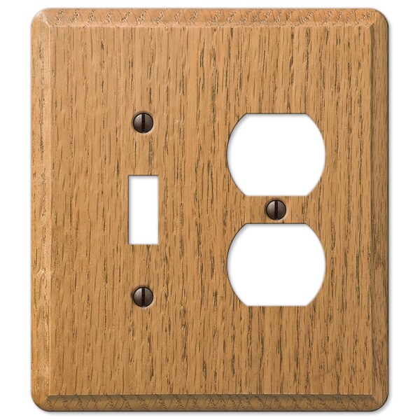 Amerelle Placa de Pared de Roble Contemporánea de 2 Salidas de Luz Marrón Claro 1 paquete - 901TDL