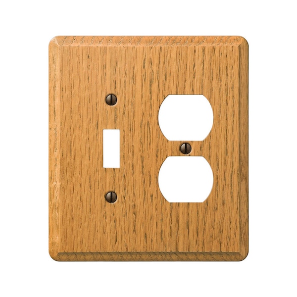 Amerelle Placa de Pared de Roble Contemporánea de 2 Salidas de Luz Marrón Claro 1 paquete - 901TDL