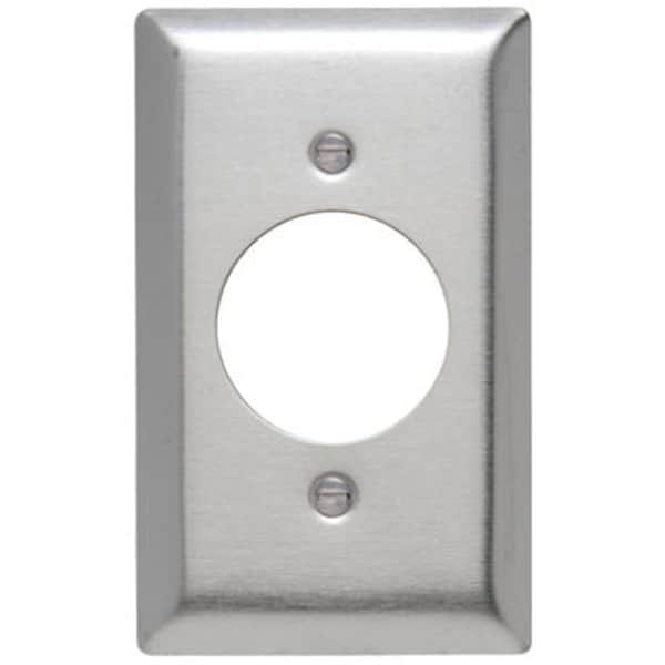 Placa de pared de acero inoxidable de 1 gang con apertura redonda de 1.58 pulgadas - NE601518