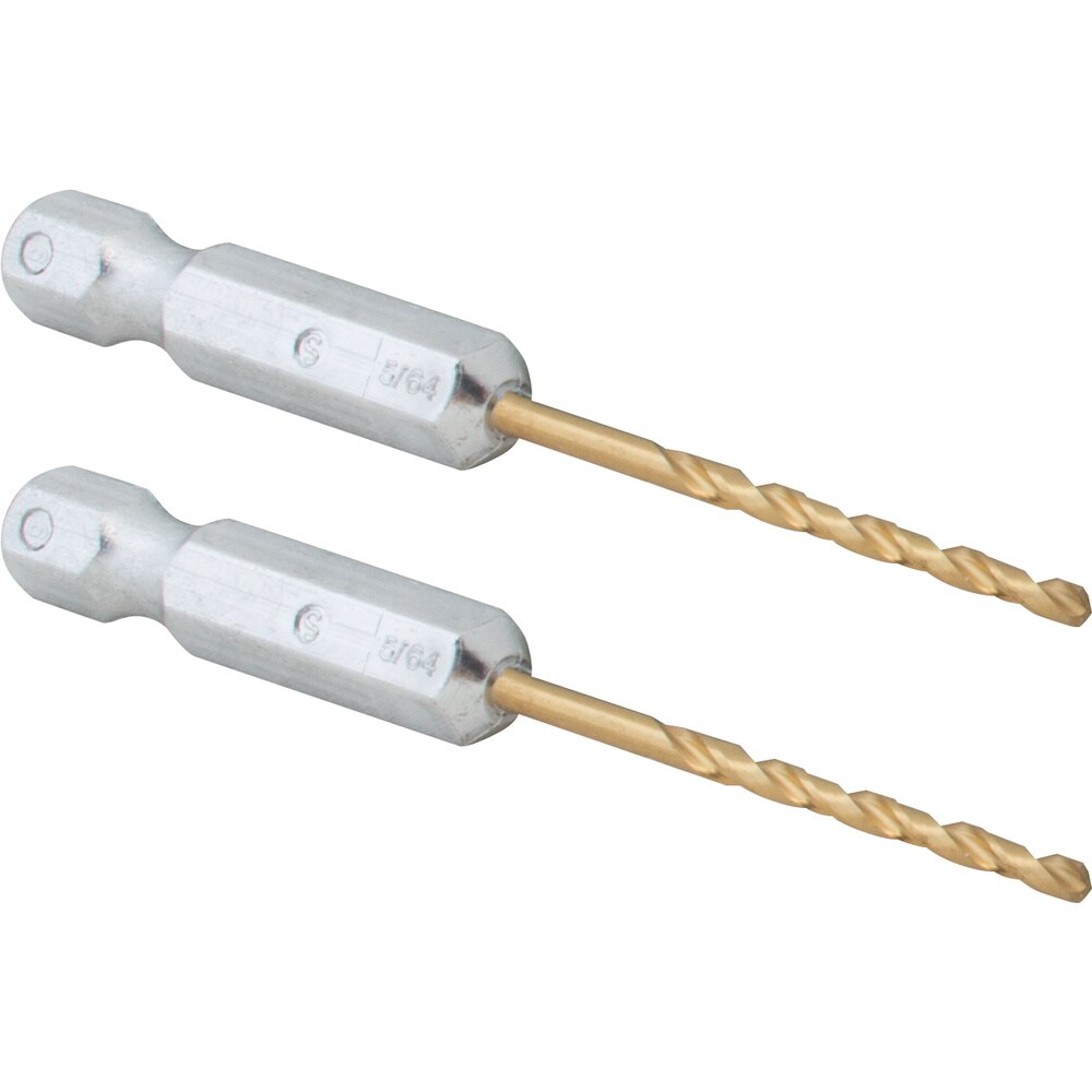 CRAFTSMAN Juego de 2 piezas de brocas helicoidales de longitud estándar de 5/64 pulg. x 2-1/2 pulg. recubiertas de nitruro de titanio Hss - CMAM1305