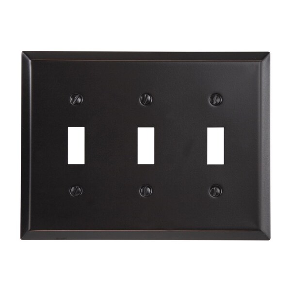 Amerelle Placa de Pared de Palanca de Acero Estampado de 3 gang en Bronce Antiguo 1 pz - 163TTTDB