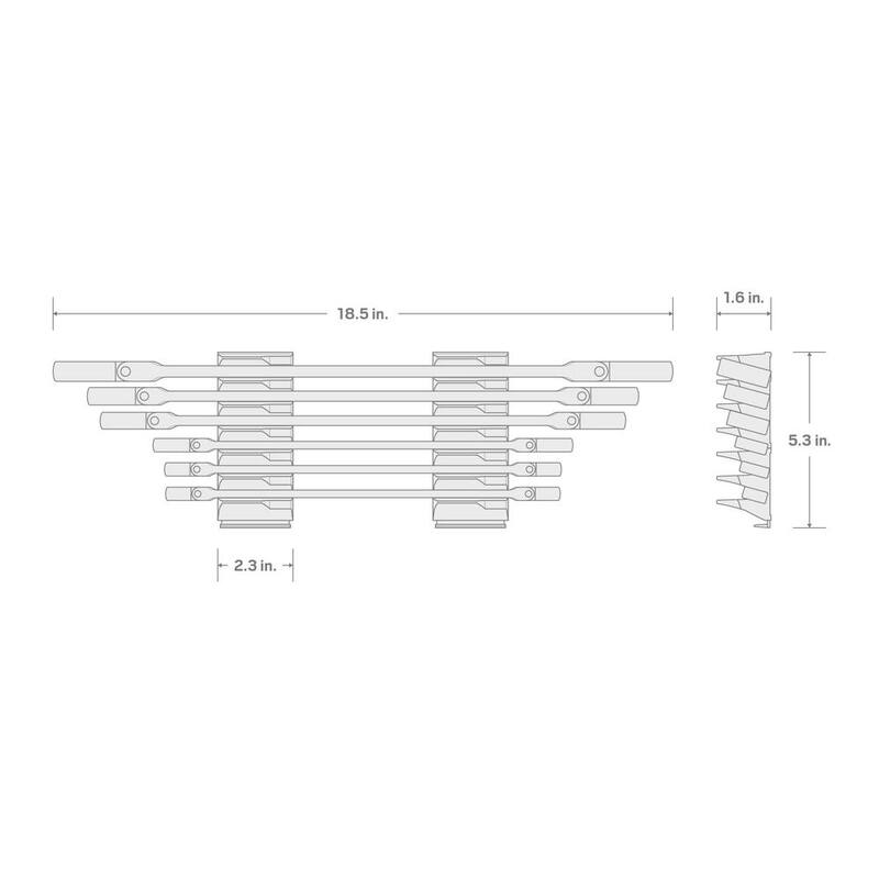 Juego de Llaves de Caja con Cabezal Flexible de 12 Puntos y Trinquete de 1/4 a 13/16 pulgadas con Organizador Modular Ranurado (6 piezas) - WRB96300