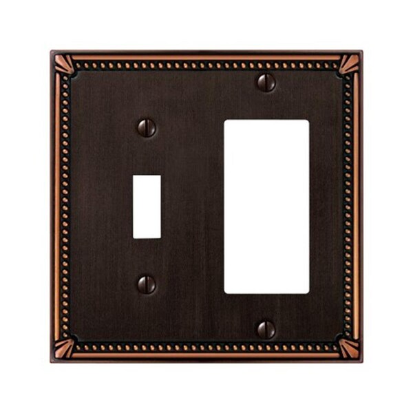 Placa de pared Livewire 74TRDB Imperial Bead 1 Toggle 1 Rocker en bronce envejecido - LI2512468