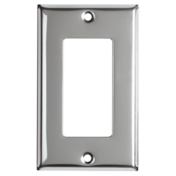 Placa de pared de acero con 1 ranura para interruptor diferencial 83401, cromada