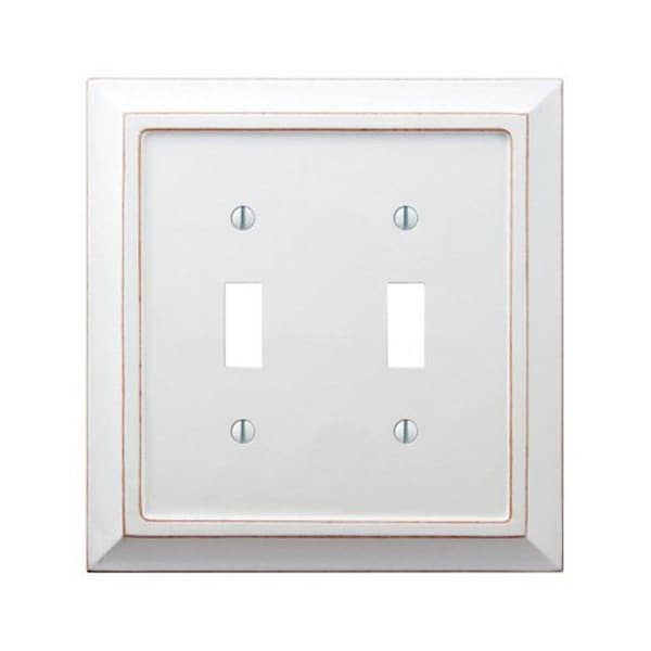 Placa de interruptor doble Livewire 4040TTDW estilo madera Savannah en blanco - LI3303503