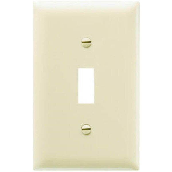 Placa de pared de nylon con apertura de 1 interruptor de palanca para 1 gang, marfil, paquete de 10 - NE586457