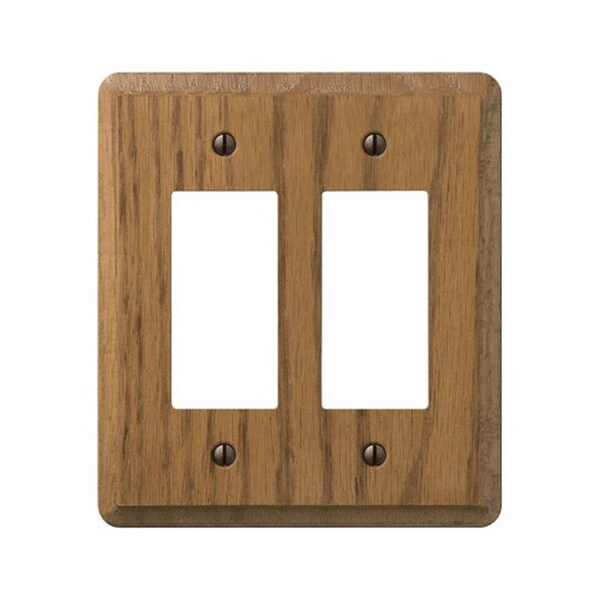 Placa de pared 2 interruptores y 1 toma de corriente tipo GFCI Livewire 901RR de madera contemporánea roble medio - LI705493