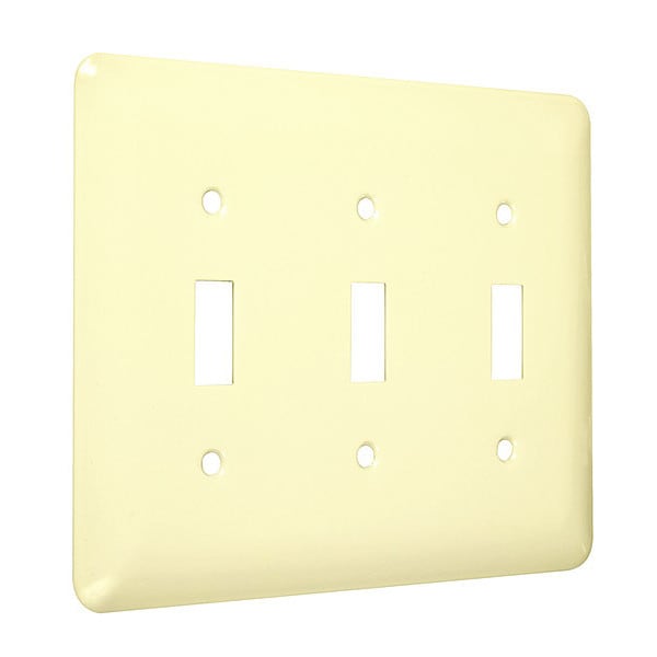 Placas de pared Taymac 3-Toggle Maxi, Número de Gangs: 3 Metal, Acabado liso, Marfil - WRI-TTT