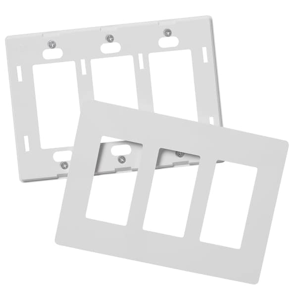 Placa de pared Faith, Número de módulos: 3 módulos de plástico, color blanco - SWP3-WH-04