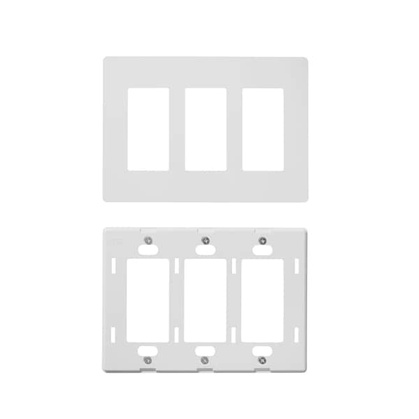 Placa de pared Faith, Número de módulos: 3 módulos de plástico, color blanco - SWP3-WH-04