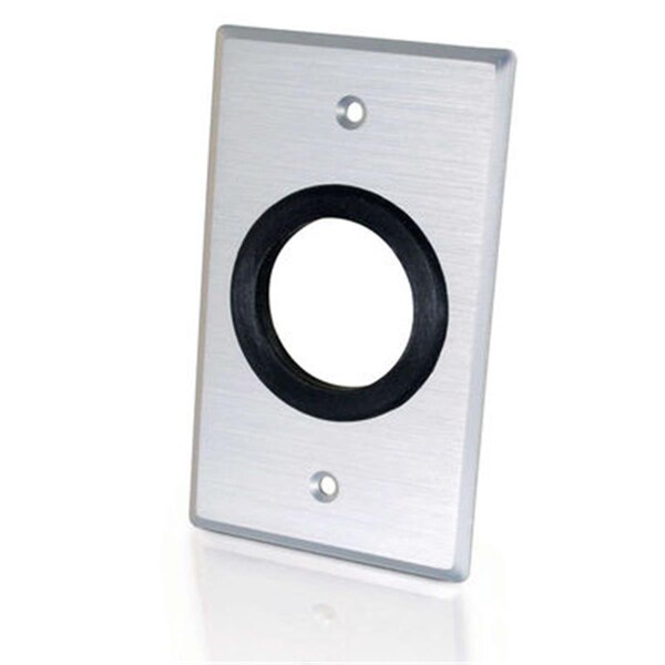 Placa de Pared de Unión Simple con Pasacables de 1.5 pulgadas - Aluminio Cepillado - FA56984