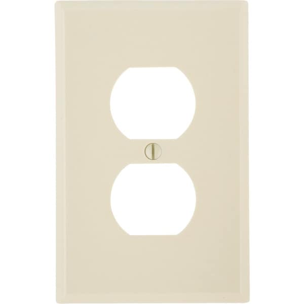Placa de pared para toma de corriente de plástico suave de 1-Gang de Leviton, color marfil - 020-80503-00I