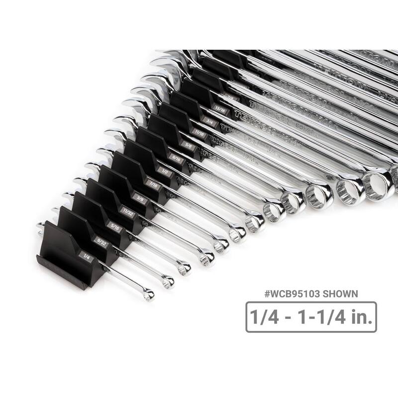 Juego de llaves combinadas TEKTON de 1/4 a 3/4 pulg. con organizador modular de ranuras (11 piezas) - WCB95101