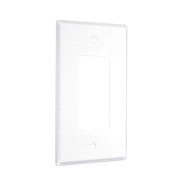 Taymac Decorator Jumbo Wall Plates, Number of Gangs: 1 Metal, Smooth Finish, White - WJW-R