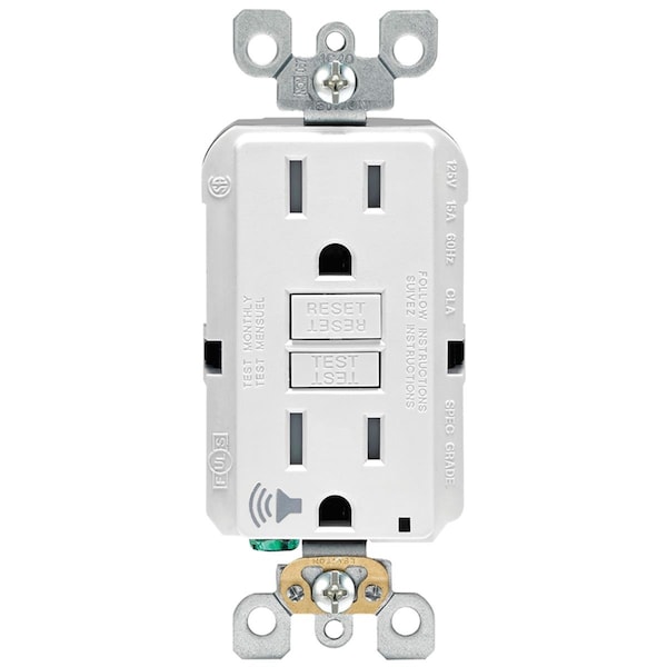 Receptáculo GFCI con alarma audible Ezgeneration 15A - 125V 5-15R - Blanco - EZ3308518