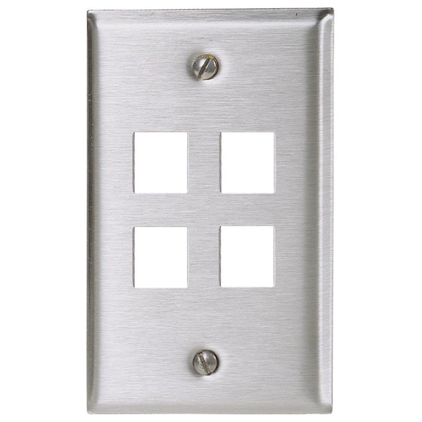 Placa de Acero Inoxidable Fasttrack, 1-Gang, 4-Puertos - FA3003550