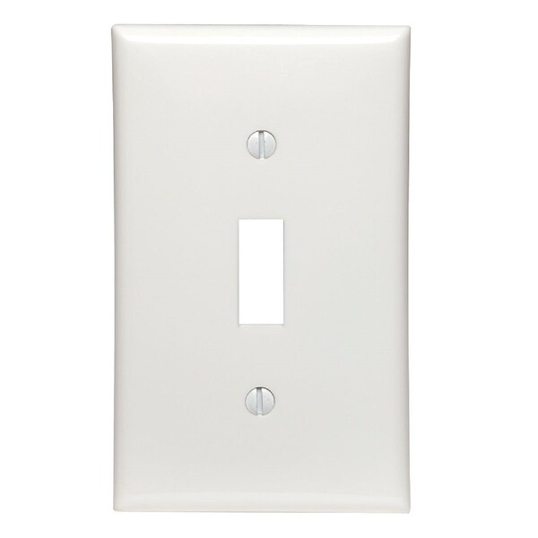 Placa de pared de interruptor de palanca de nylon termoplástico de 1 gang, blanco - 022-80701-00W