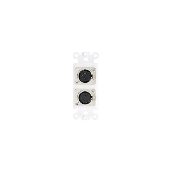 Swe-Tech 3C Decora Wall Plate Insert, White, Dual XLR Female to Solder Type - FWT301-2005