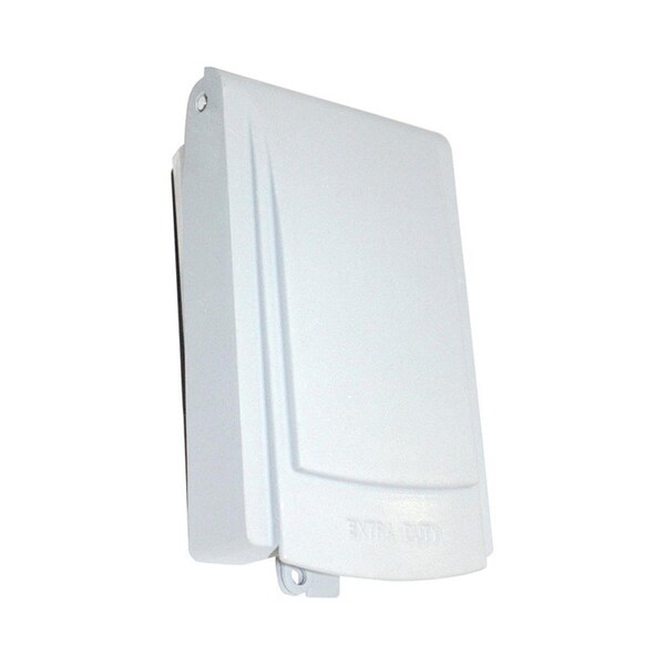 Cubierta de uso en exteriores Slimline de plástico rectangular de 1 gang para protección contra el clima blanco - AC2738452