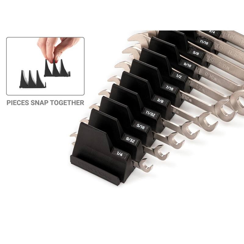 Juego de llaves inglesas de cabeza angular abierta TEKTON de 1/4 a 3/4 pulgadas con organizador de llaves modular (11 piezas) - WAE91501