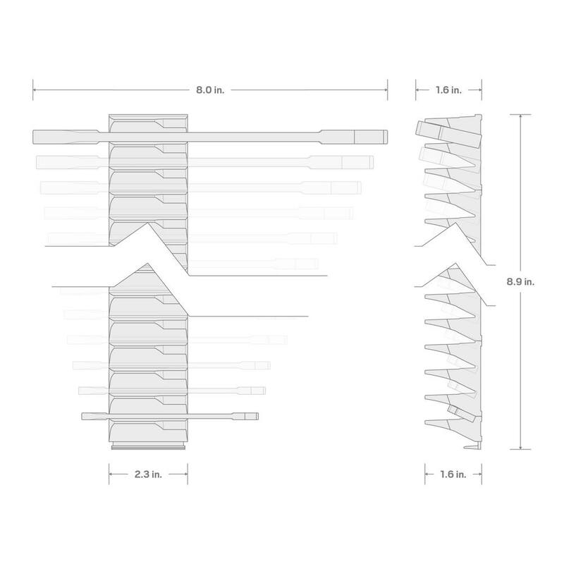 Juego de llaves inglesas de cabeza angular abierta TEKTON de 1/4 a 3/4 pulgadas con organizador de llaves modular (11 piezas) - WAE91501