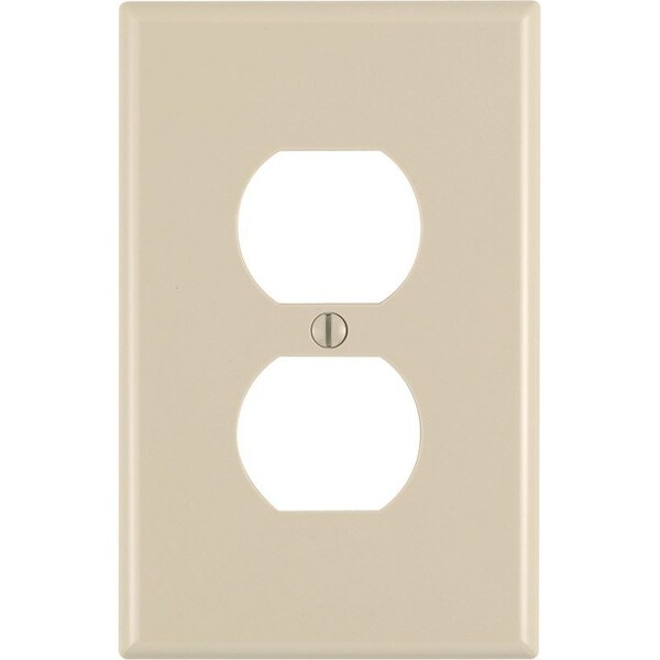 Leviton Placa de Pared Dúplex de Nylon de 1 gang en color marfil 1 pieza - 00PJ8-00I