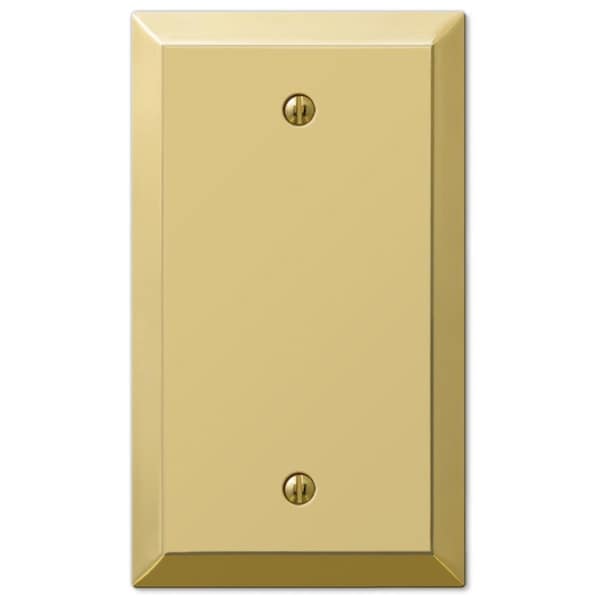 Livewire Century Polished Brass 1 Gang Stamped Steel Blank Wall Plate, Beige - LI2739042