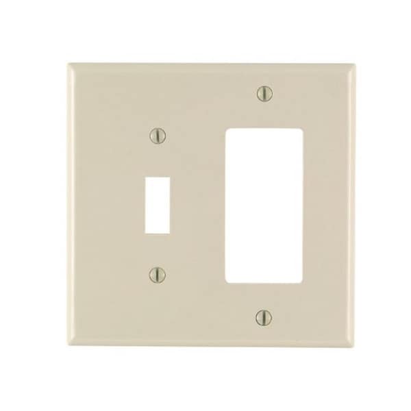 Placa de pared combinada PJ126-00T 2-Gang -Toggle 1-Decora & GFCI Light Almond