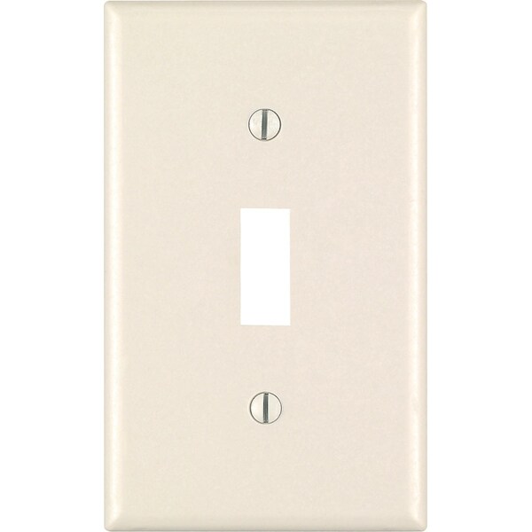 Placa de pared de palanca de plástico de 1 gang de Leviton en almendra - 1 paquete - 78101-00T