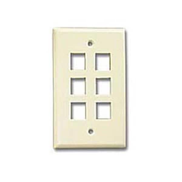 Placa frontal Cat5 de 6 orificios - Beige - Ziotek 180 0270
